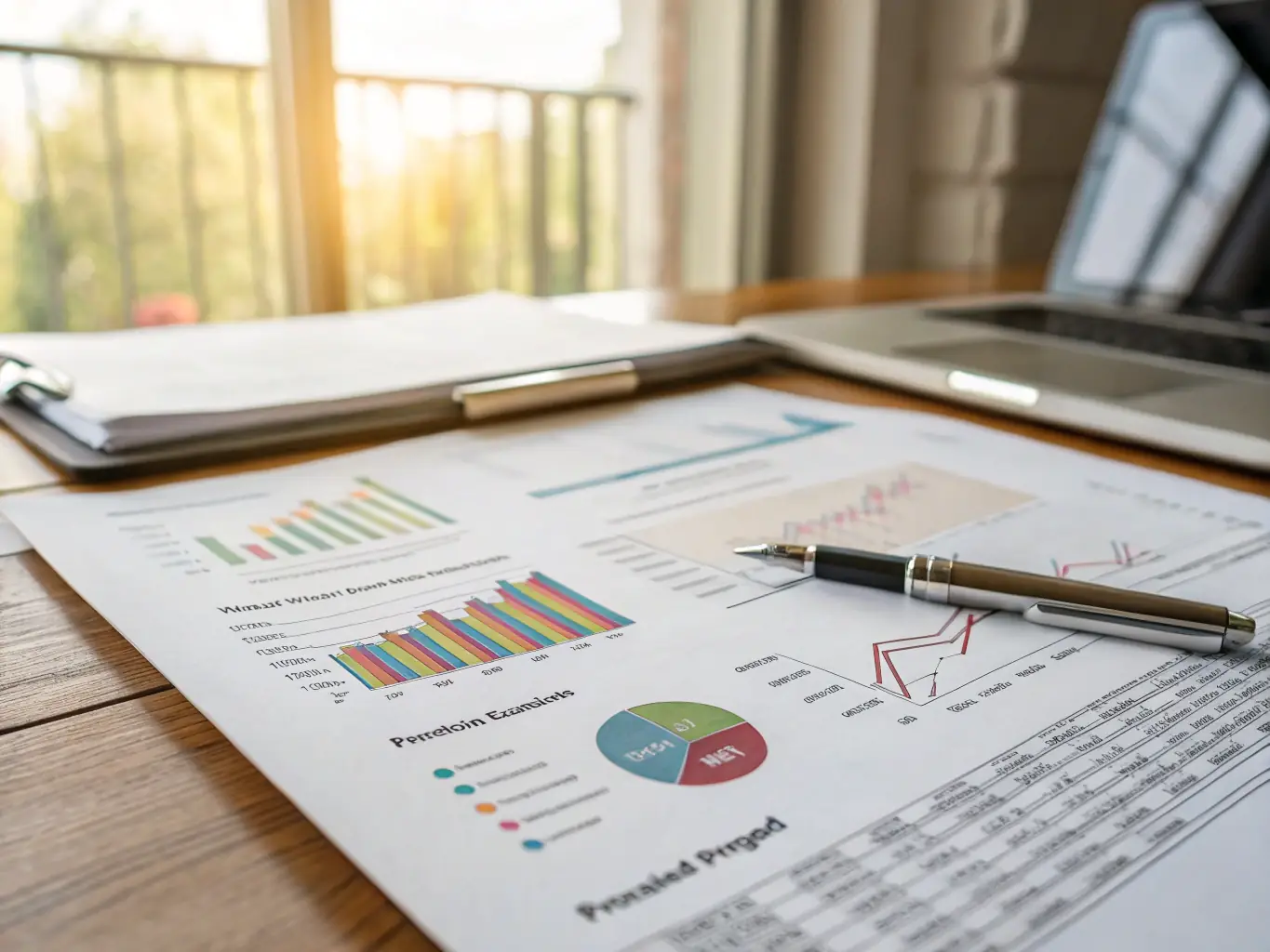An image of a comprehensive management report, highlighting key financial metrics and performance indicators for a property managed by De Luca Group.